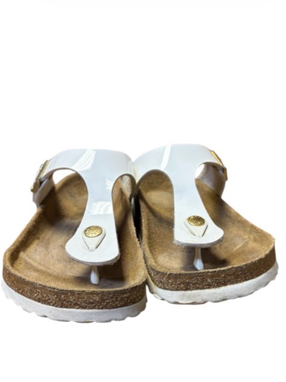 Birkenstock Gizeh Thong Sandal White Patent Leather Women's Size 7 38 - Picture 3 of 11